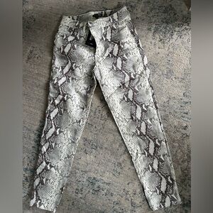 Fashion Nova Snakeskin Print Jeans Womens Large High Waist Animal Pattern